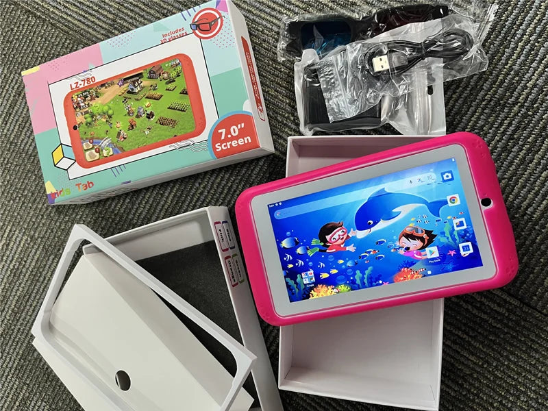 NEW 7 INCH E98 Android 10.0 KID Gift Tablet PC 1GBRAM +16G ROM  With Silicon Bracket Case Dual Camera WIFI