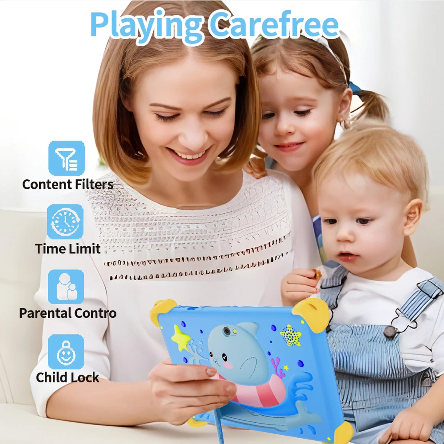 7 Inch 5G Kids' tablets Android Learning Games Pad Kids-Proof protective Case Tablet Quad Core 4GB+64GB ROM Children's best Gift