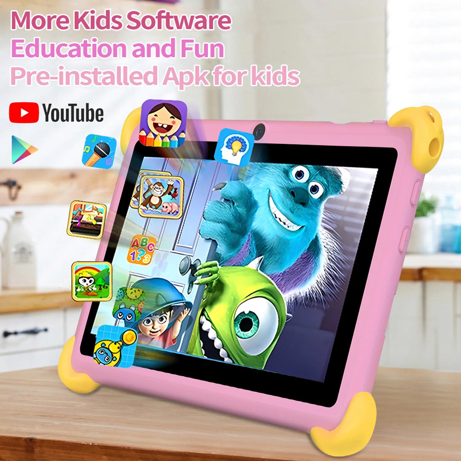 7 Inch 5G Kids' tablets Android Learning Games Pad Kids-Proof protective Case Tablet Quad Core 4GB+64GB ROM Children's best Gift
