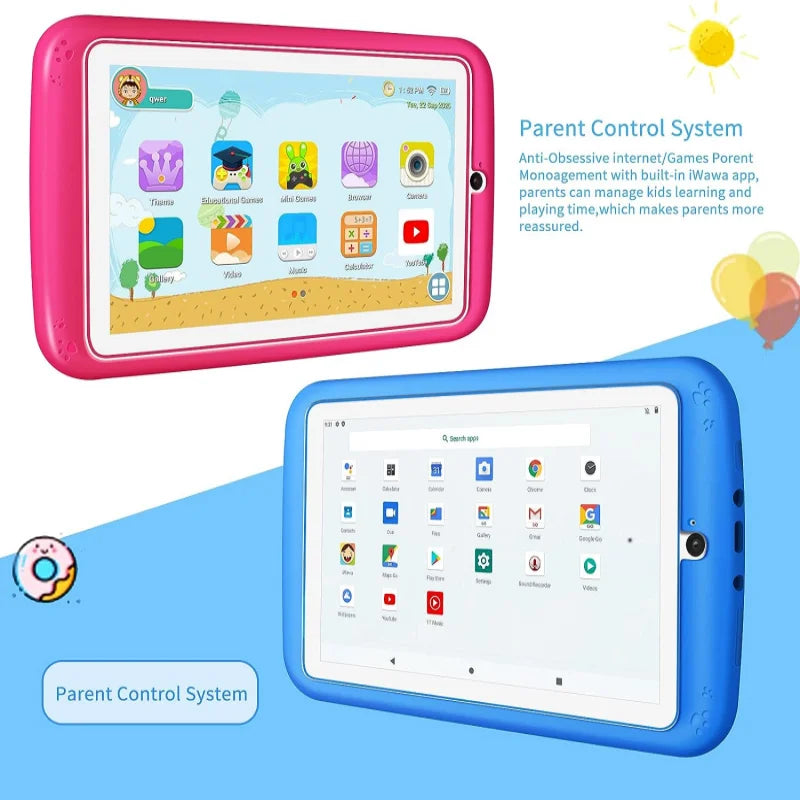 NEW 7 INCH E98 Android 10.0 KID Gift Tablet PC 1GBRAM +16G ROM  With Silicon Bracket Case Dual Camera WIFI