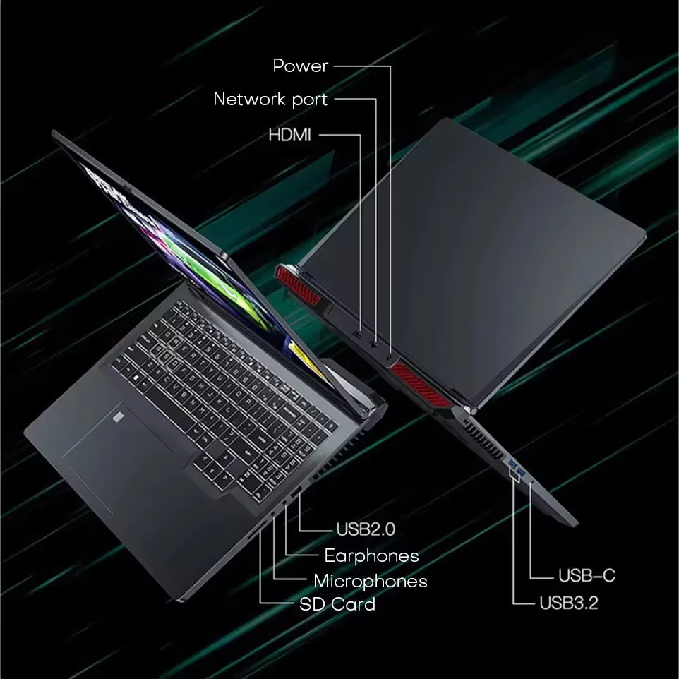 ACEKAMAS 16" Gaming Laptop intel Core i7-6700HQ GTX 1060 IPS 1920*1200 Notebook Gamer 16GB DDR4 1TB SSD Windows 11 Pro Laptop PC