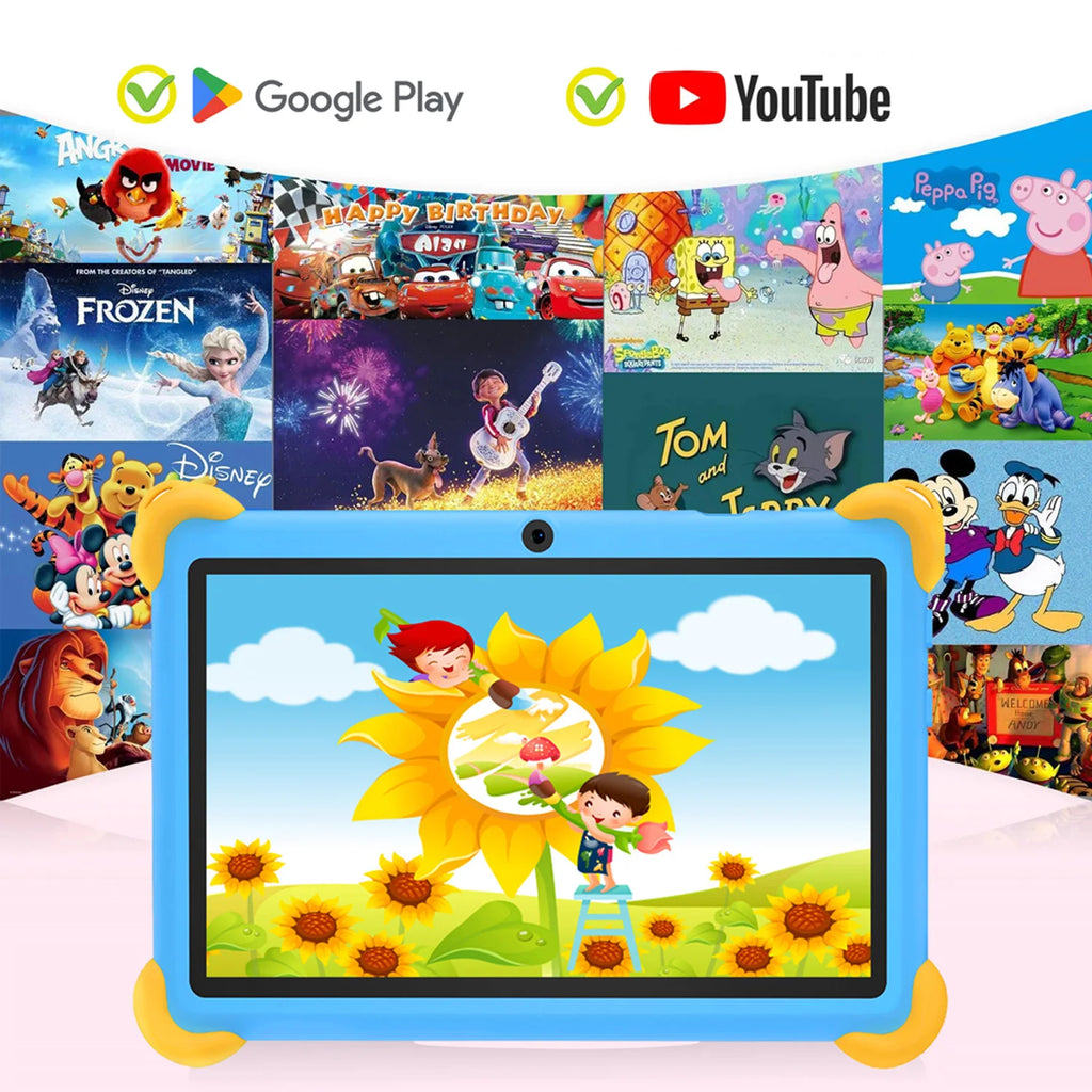 7 Inch 5G Kids' tablets Android Learning Games Pad Kids-Proof protective Case Tablet Quad Core 4GB+64GB ROM Children's best Gift