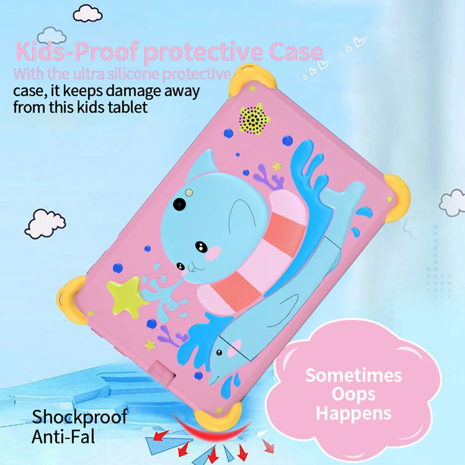 7 Inch 5G Kids' tablets Android Learning Games Pad Kids-Proof protective Case Tablet Quad Core 4GB+64GB ROM Children's best Gift