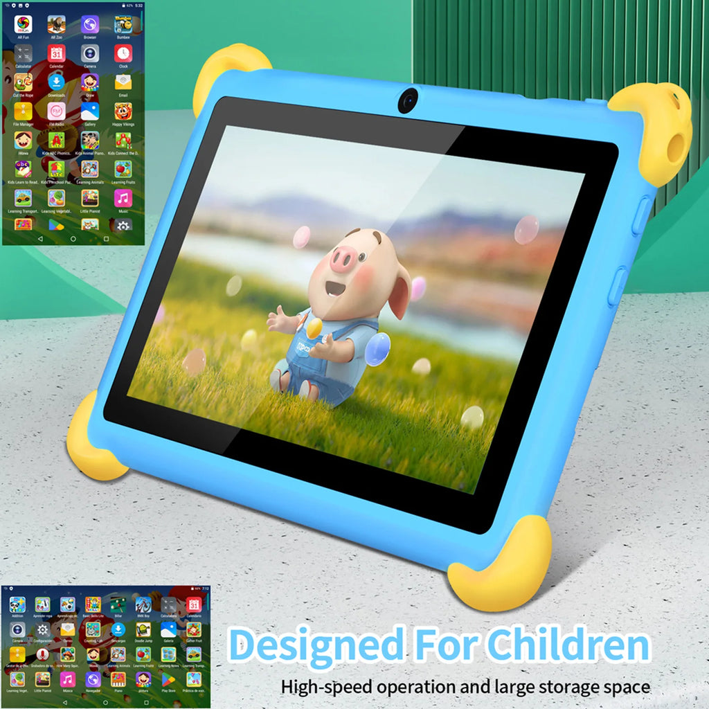 7 Inch 5G Kids' tablets Android Learning Games Pad Kids-Proof protective Case Tablet Quad Core 4GB+64GB ROM Children's best Gift