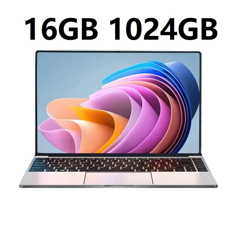 14.1" New Ultra Slim Laptop Computer Portable Windows 11 Intel Core i7-7500U Notebook 12GB RAM  256 GB / 512 GB / 1TB / 2TB SSD Office Study Laptops