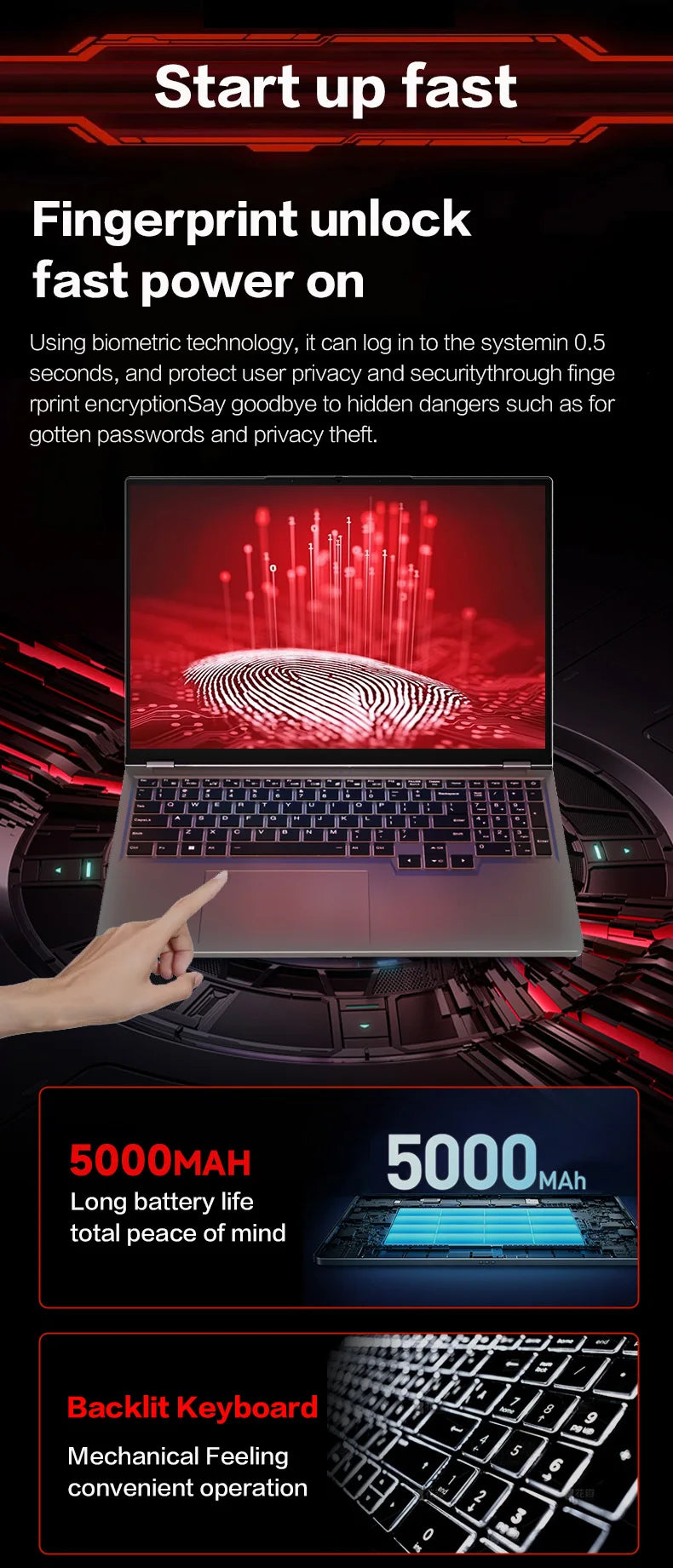 ACEKAMAS 16" Gaming Laptop intel Core i7-6700HQ GTX 1060 IPS 1920*1200 Notebook Gamer 16GB DDR4 1TB SSD Windows 11 Pro Laptop PC