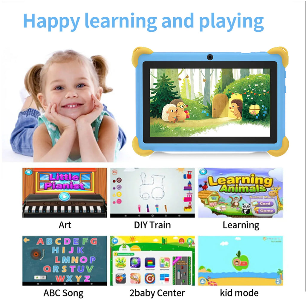 7 Inch 5G Kids' tablets Android Learning Games Pad Kids-Proof protective Case Tablet Quad Core 4GB+64GB ROM Children's best Gift