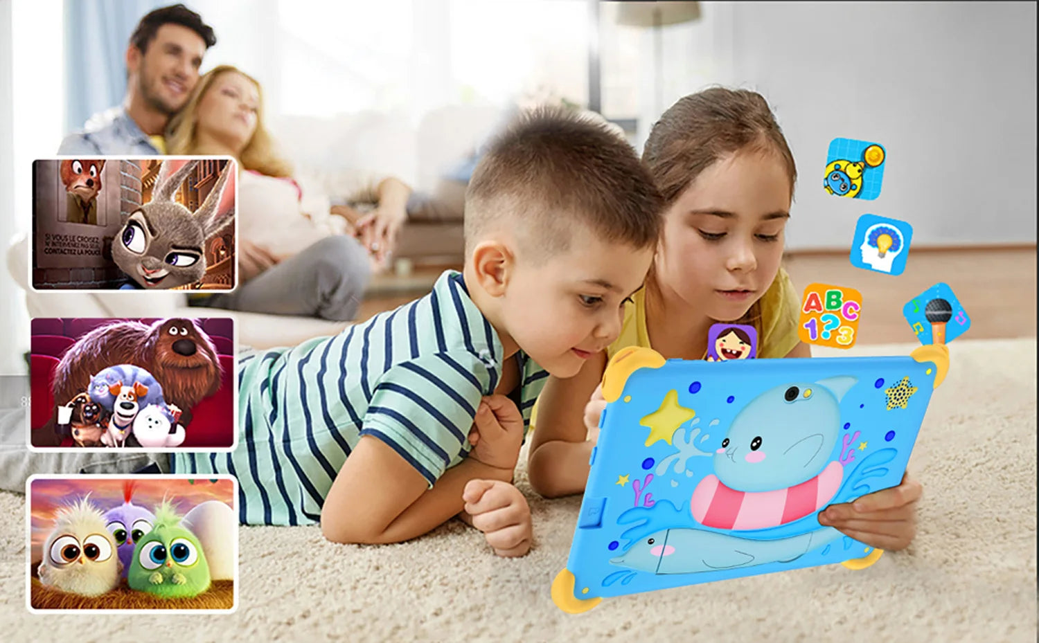 7 Inch 5G Kids' tablets Android Learning Games Pad Kids-Proof protective Case Tablet Quad Core 4GB+64GB ROM Children's best Gift