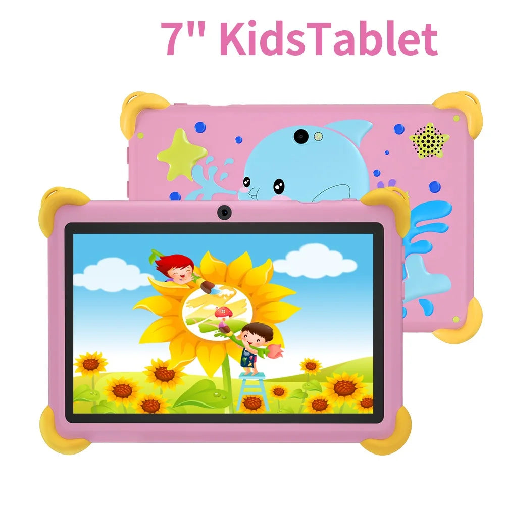 7 Inch 5G Kids' tablets Android Learning Games Pad Kids-Proof protective Case Tablet Quad Core 4GB+64GB ROM Children's best Gift