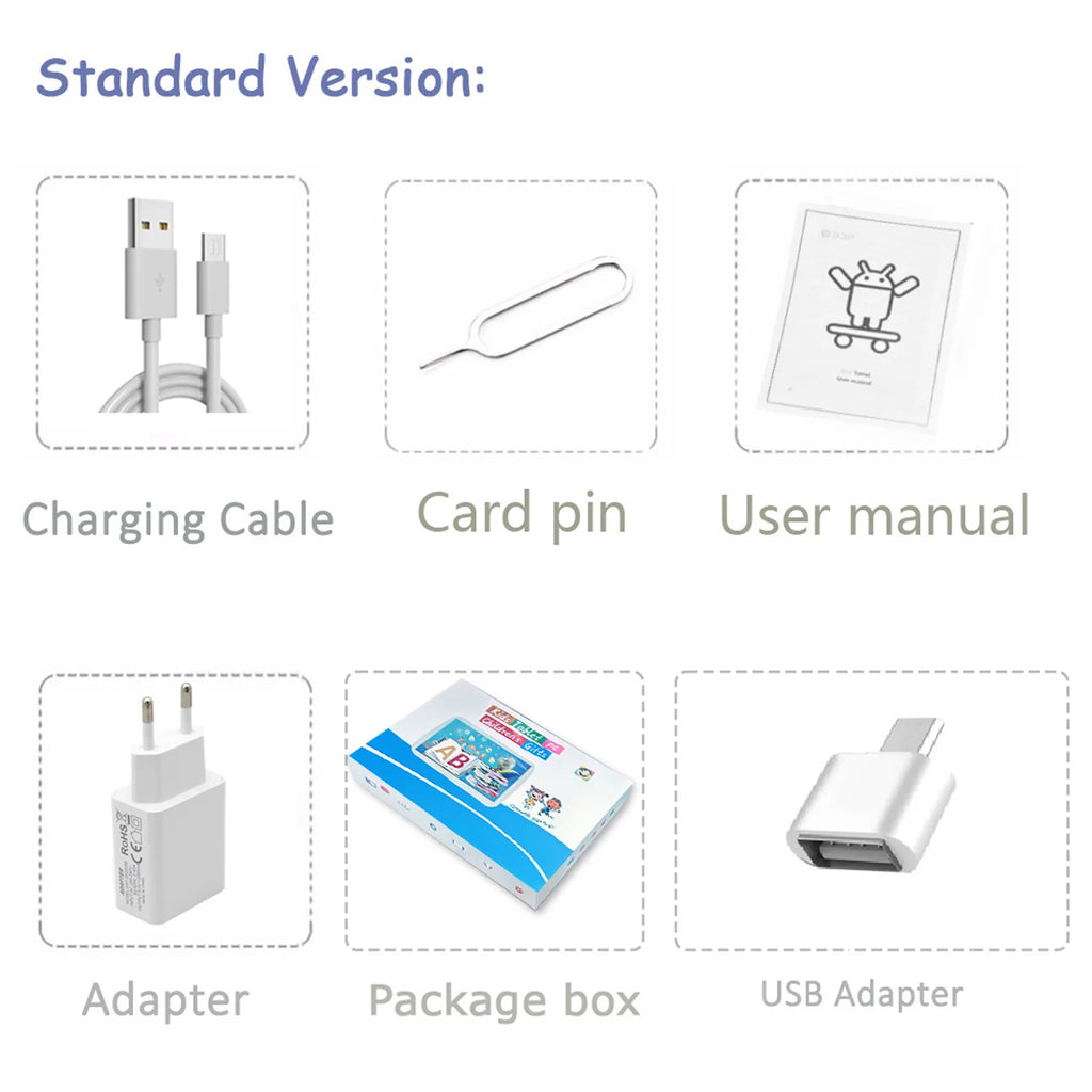 7 Inch 5G Kids' tablets Android Learning Games Pad Kids-Proof protective Case Tablet Quad Core 4GB+64GB ROM Children's best Gift